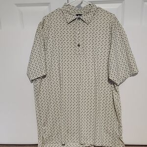 Men's Patterned Polo Shirt - Beige